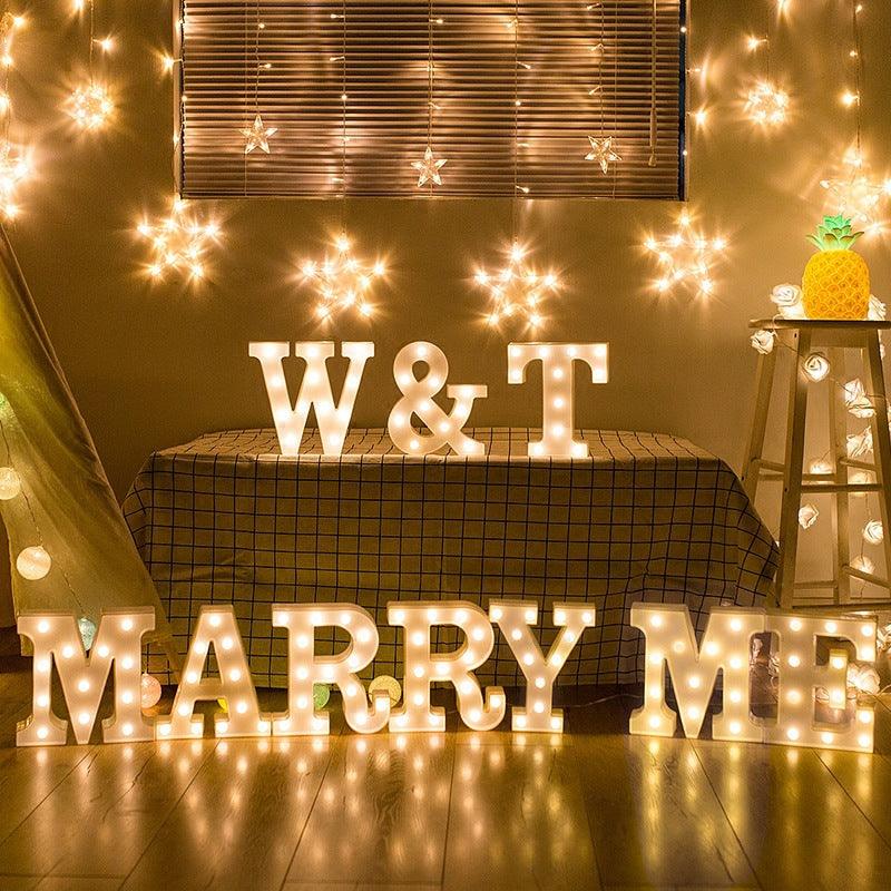 Battery Powered LED Letter Lights Sign Light Up Letters Sign for Night Light Wedding/Birthday Party Christmas Lamp Home Decoration - If you say i do