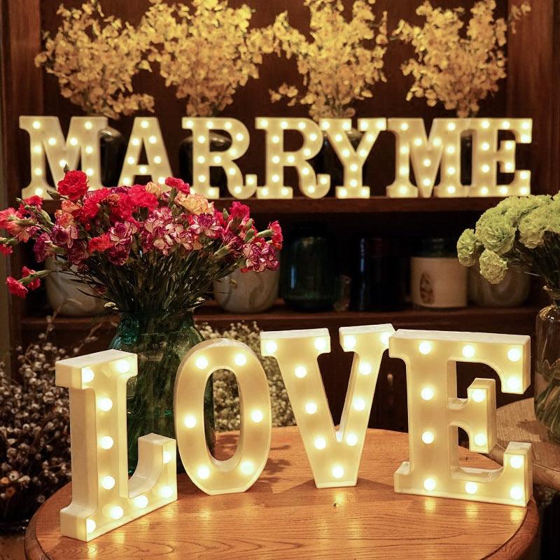 Battery Powered LED Letter Lights Sign Light Up Letters Sign for Night Light Wedding/Birthday Party Christmas Lamp Home Decoration - If you say i do