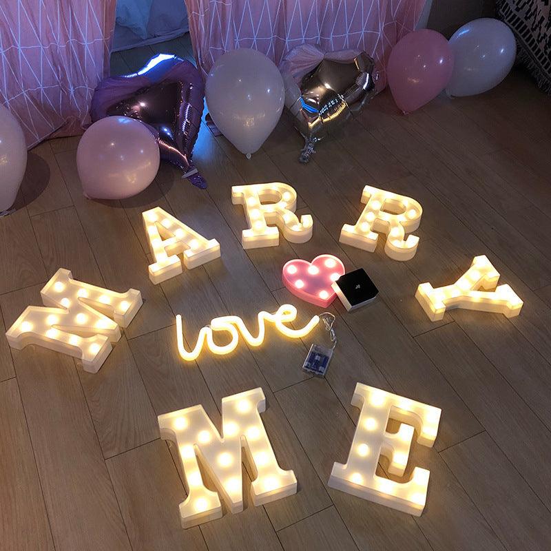 Battery Powered LED Letter Lights Sign Light Up Letters Sign for Night Light Wedding/Birthday Party Christmas Lamp Home Decoration - If you say i do