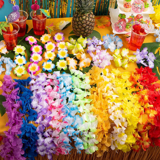 36 Counts Hawaiian Leis Bulk, Tropical Flower Lei Hawaiian Lei Beach Hawaii Luau Party Favors Decoration Birthday Party Supplies - If you say i do