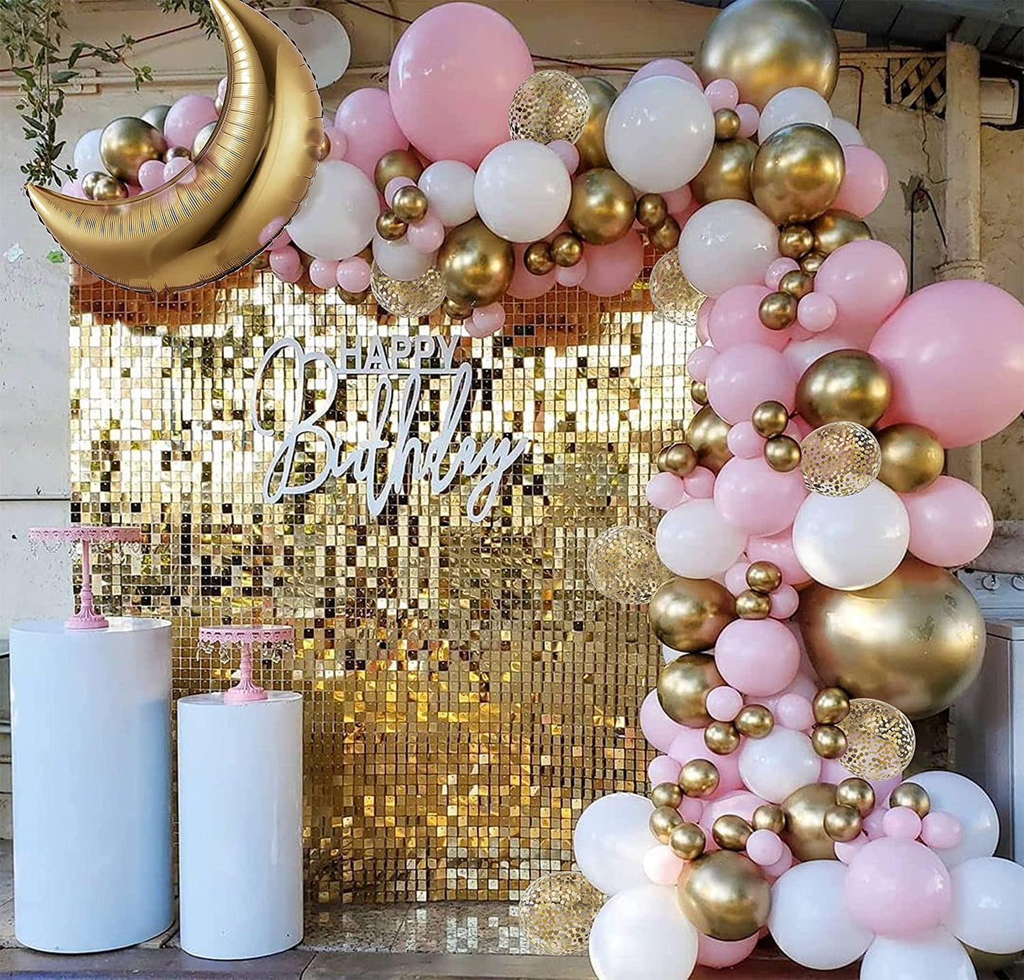 DIY 120PCS Gender Reveal Balloon Garland kits Chrome Metallic Latex Balloons - If you say i do