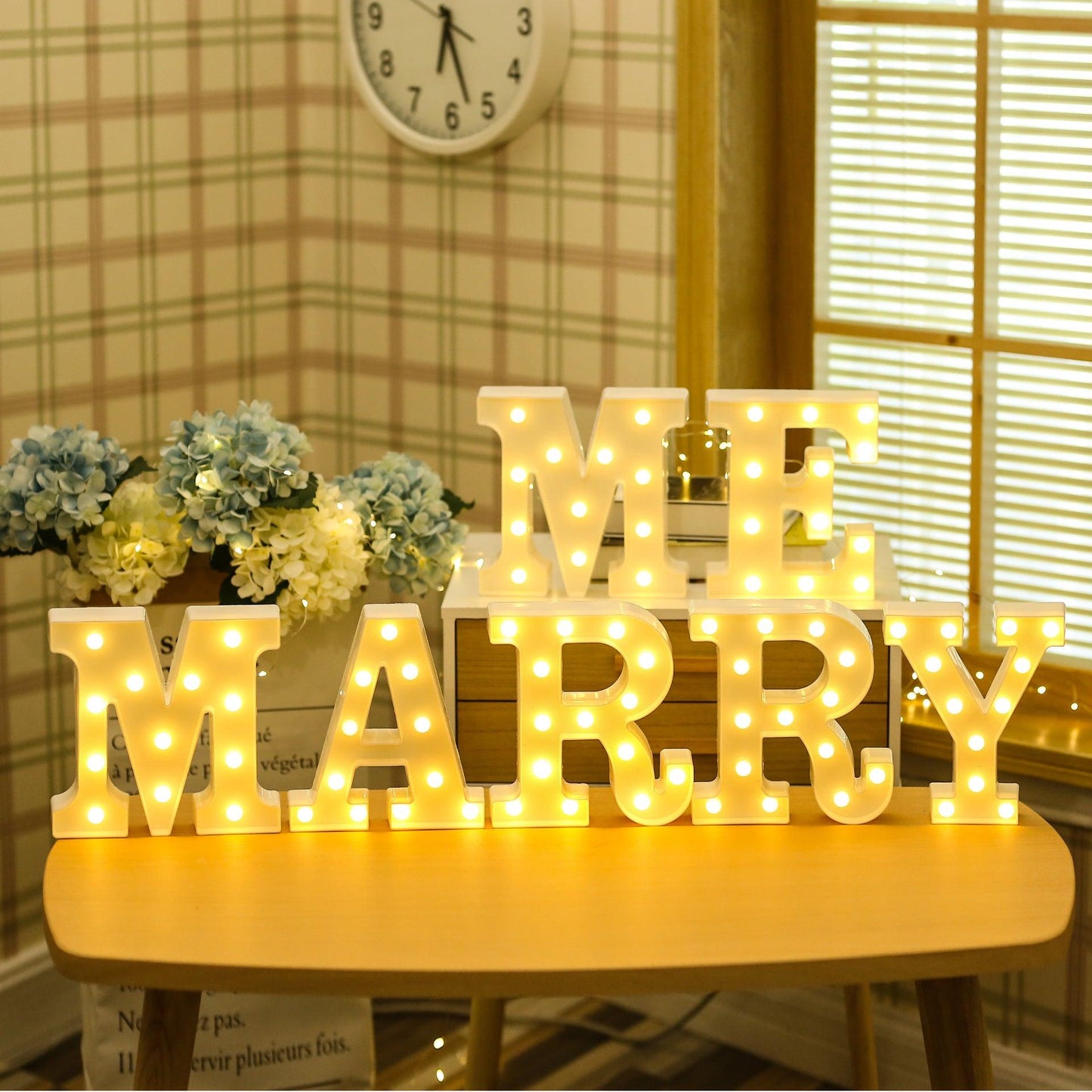 Battery Powered LED Letter Lights Sign Light Up Letters Sign for Night Light Wedding/Birthday Party Christmas Lamp Home Decoration - If you say i do