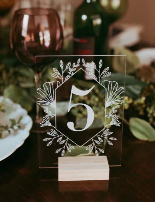 Acrylic Table Numbers - Modern Wedding Sign - Wedding Table Decor - Outdoor Boho Clear Table Number - If you say i do