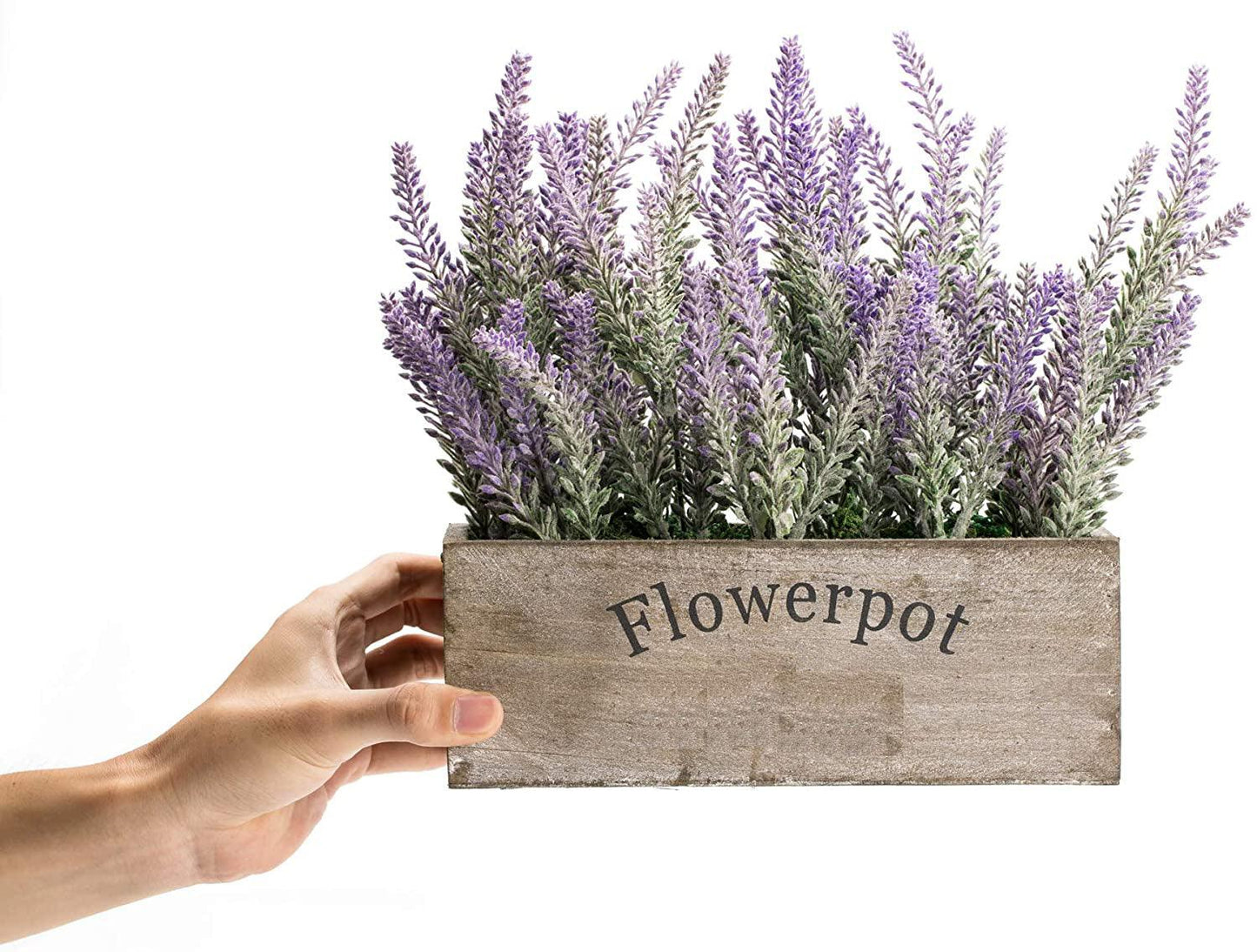 Artificial Flower Potted Lavender Plant for Home Decor (Wooden Tray, 9 Long) - If you say i do