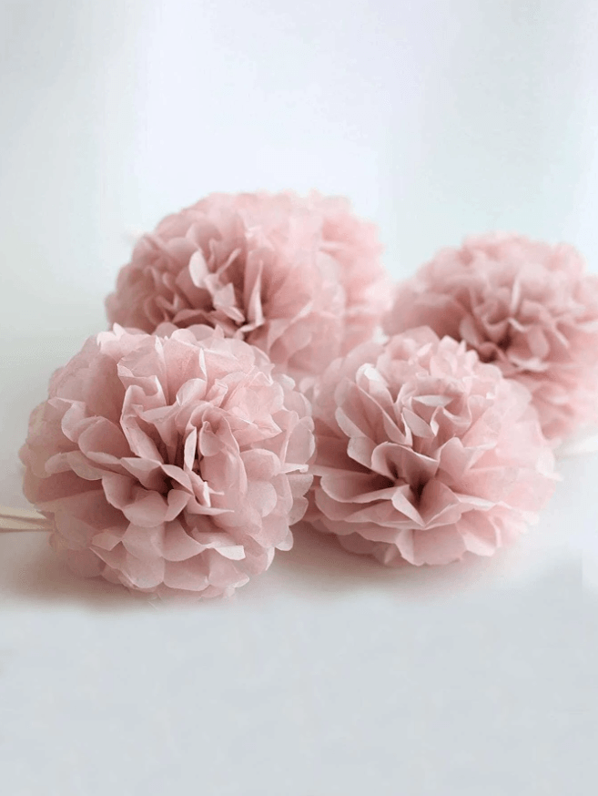 9pcs Tissue Paper Flower Ball, Baby Shower Birthday Party Decoration Paper Pom Poms - If you say i do