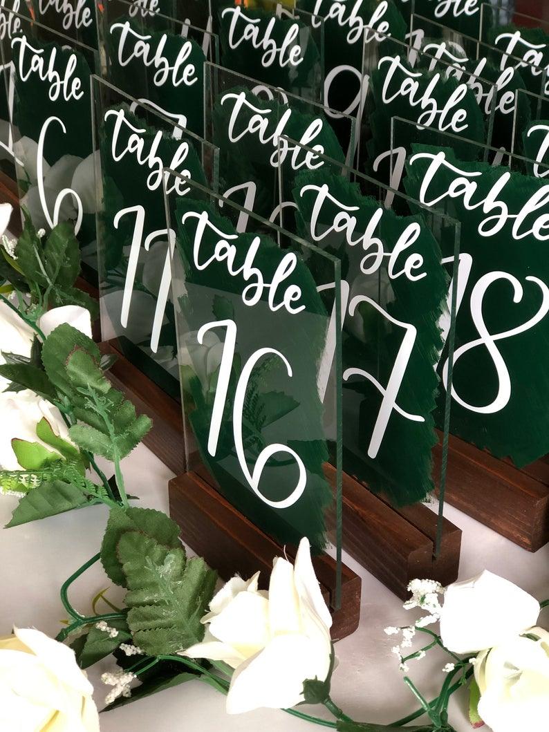 Back Painted Acrylic Wedding Table Number Sign - If you say i do