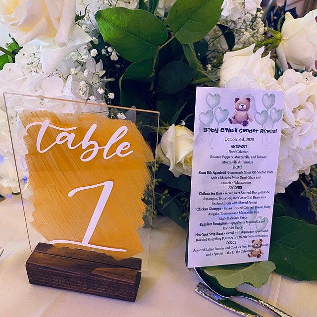 Back Painted Acrylic Wedding Table Number Sign - If you say i do