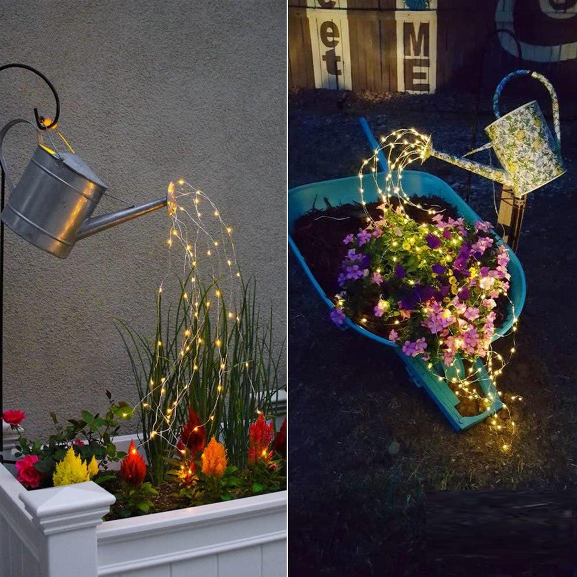 Glowing Watering Can with Fairy Lights, Patio String Lights - If you say i do