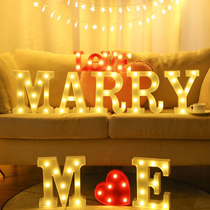 Battery Powered LED Letter Lights Sign Light Up Letters Sign for Night Light Wedding/Birthday Party Christmas Lamp Home Decoration - If you say i do