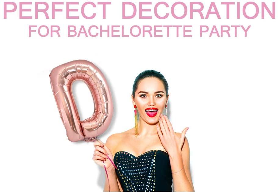 Big Bride to BE Balloons Rose Gold 16" Letters Banner - Bachelorette Party Decorations Kit - Hen Party Supplies and Favors - If you say i do