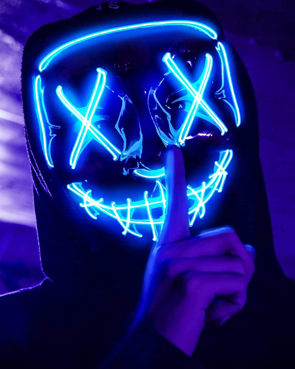 Scary Halloween Disguise, LED Light up DisguiseMask Cosplay, Glowing in The Dark Disguise Costume - If you say i do