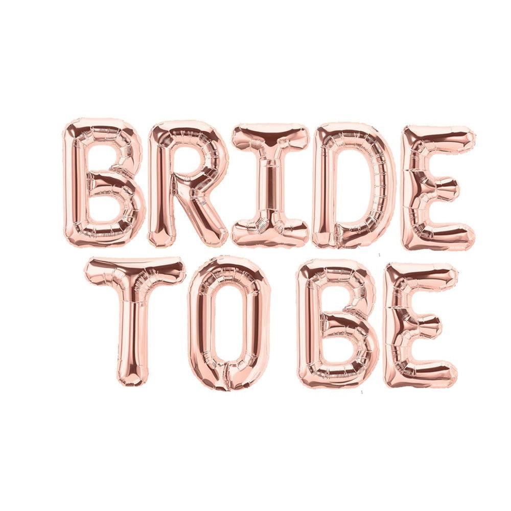 16 inch Bride To Be Letter Balloon Banner - Gold, Rose Gold & Silver Party Decorations - DIY Engagement Party or Bachelorette Decorations - If you say i do