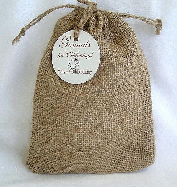 10PCS Burlap Gift Bags Wedding Hessian Jute Bags Linen Jewelry Pouches with Drawstring - If you say i do