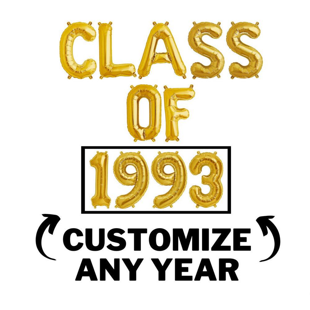 16 inch CLASS OF Balloon Banner / Custom Year Number Balloons - Silver, Gold & Rose Gold Party Decorations - DIY Graduation Party - If you say i do