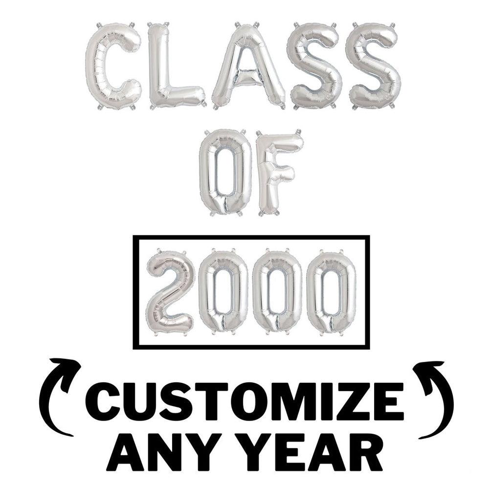 16 inch CLASS OF Balloon Banner / Custom Year Number Balloons - Silver, Gold & Rose Gold Party Decorations - DIY Graduation Party - If you say i do