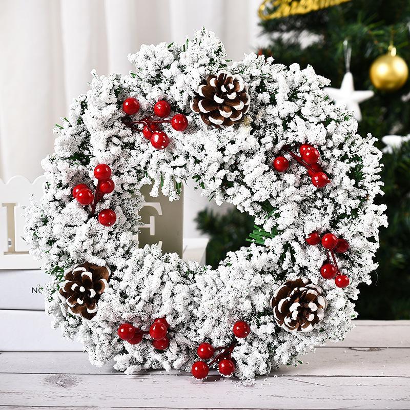 Christmas Wreaths, 12 Inch Christmas Front Door Hanging Snow Wreath Garland - If you say i do