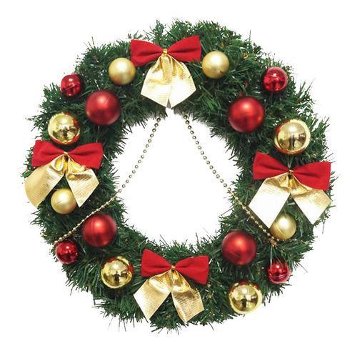 Christmas Wreaths, 12 Inch Christmas Front Door Hanging Artificial Wreath Garland with Balls Gold Red - If you say i do
