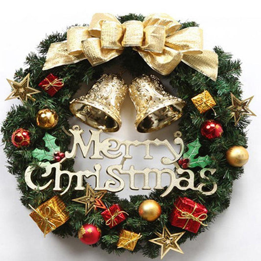 Christmas Wreaths, 12 Inch Christmas Front Door Hanging Artificial Wreath Garland with Balls Gold Gift Box Bow - If you say i do