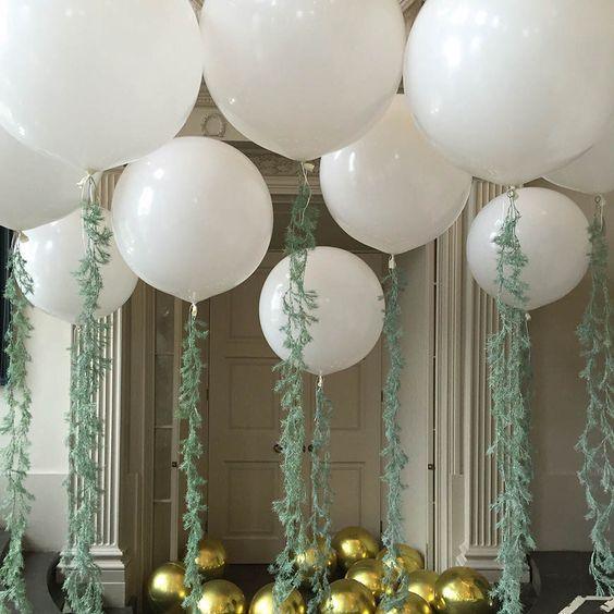 36'' Colorful Giant Balloons with Greenery Strings for Wedding Birthday Party Decorations - If you say i do