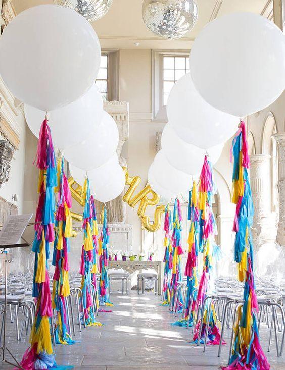 36'' Colorful Giant Balloons with Greenery Strings for Wedding Birthday Party Decorations - If you say i do