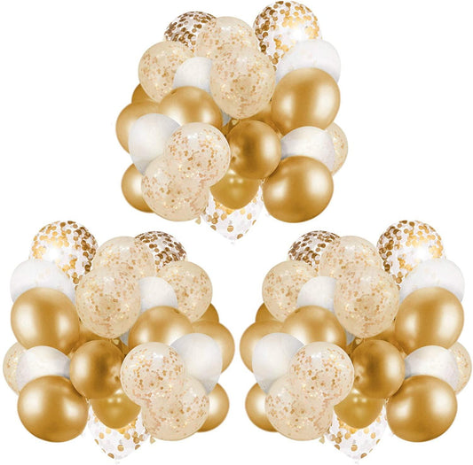Gold Confetti Latex Balloons, 12 inch Gold Balloons with Golden Paper Dots? - If you say i do