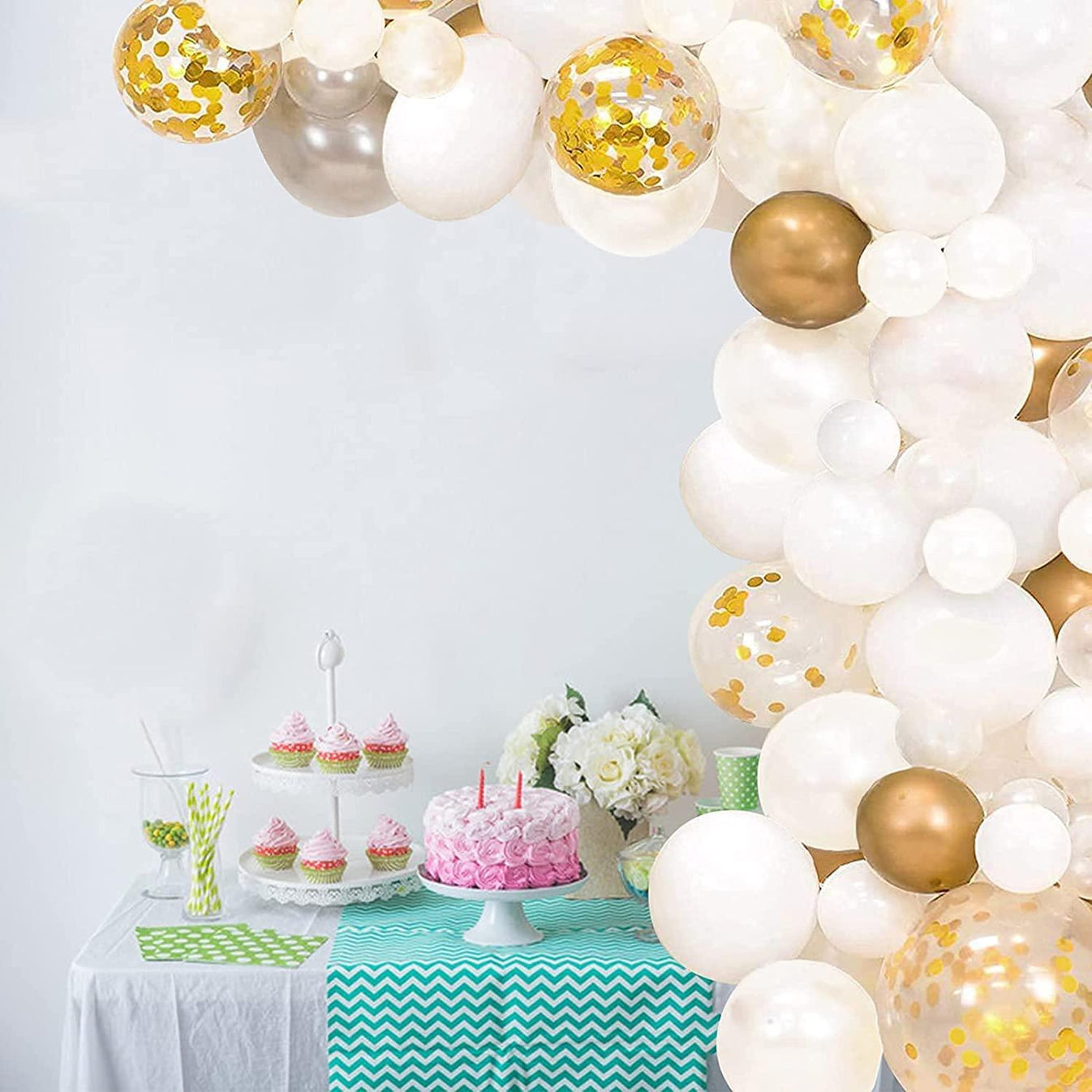 Gold Confetti Balloons with Gold Confetti Inside, 12 Inches Latex Part ...