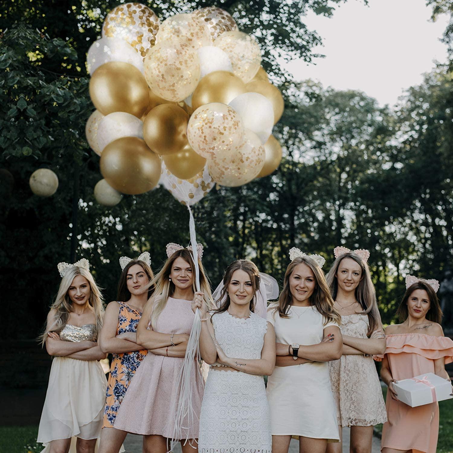 60pcs 12 Inches Latex Party Balloons, Gold Glitter Balloons, for Parties, Birthdays, Weddings, Decorations - If you say i do
