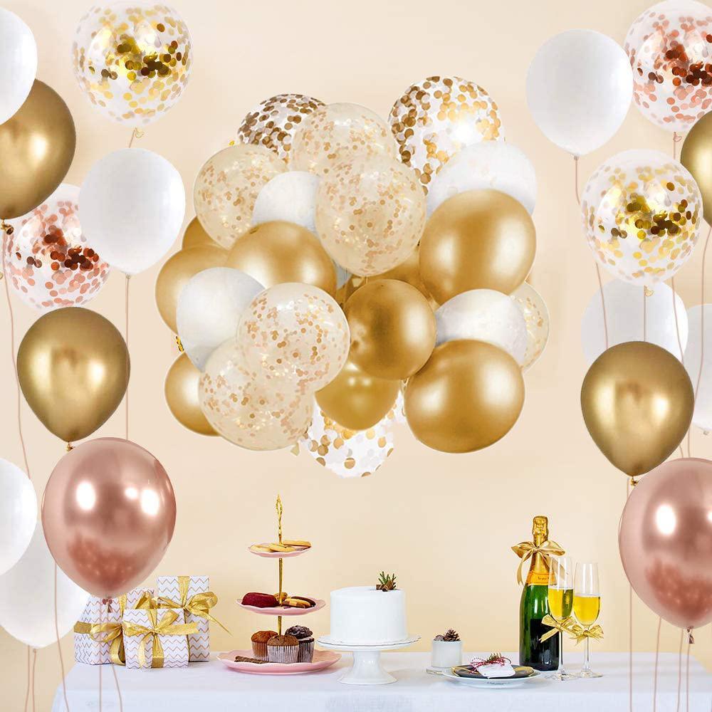 60pcs 12 Inch Latex Party Balloons with Gold Confetti for Party Decorations, Wedding & Bridal, Proposal - If you say i do