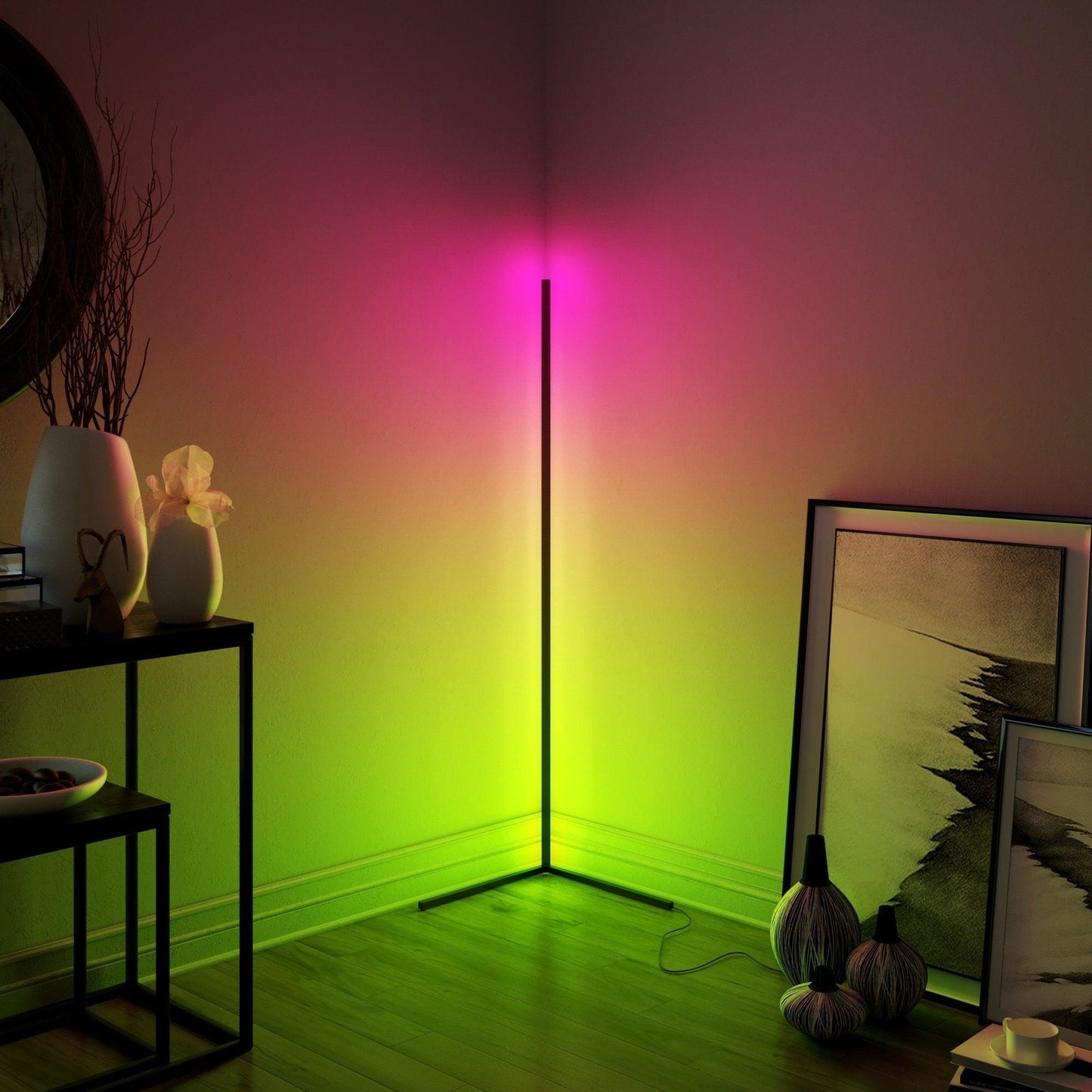 Corner Floor Lamp RGB Remote Control Floor Lamps for Living Room - If you say i do