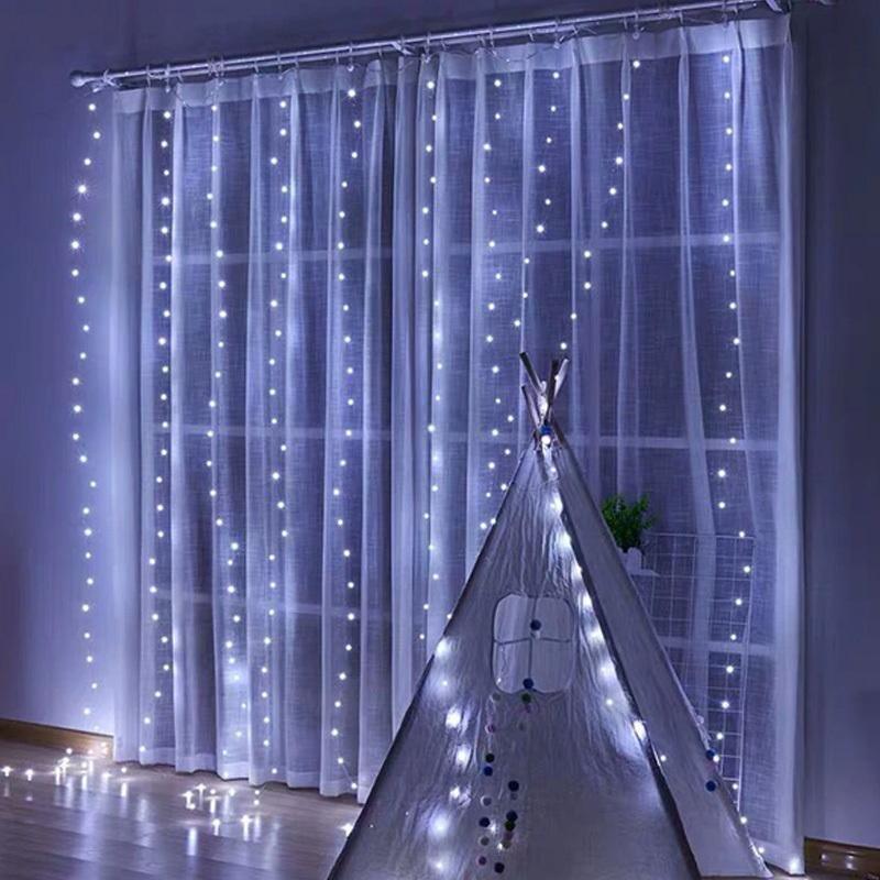 Multicolor Window Curtain String Lights with Remote USB Powered - If you say i do
