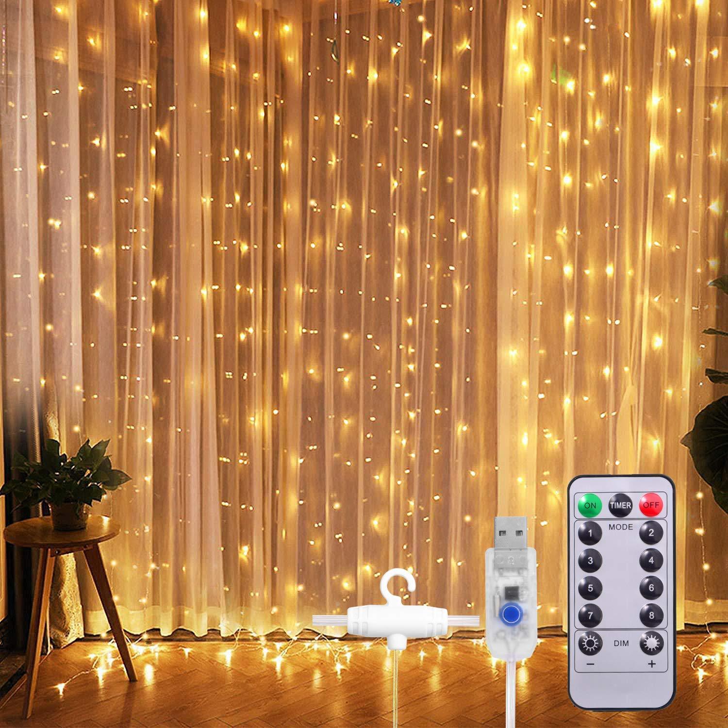 Window Curtain String Lights for Christmas Bedroom Party Wedding Home - If you say i do