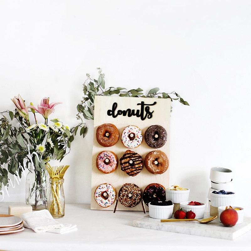DIY Wooden Donut Wall Donut Holder /Doughnut Display Stand Wedding Table Decorations - If you say i do