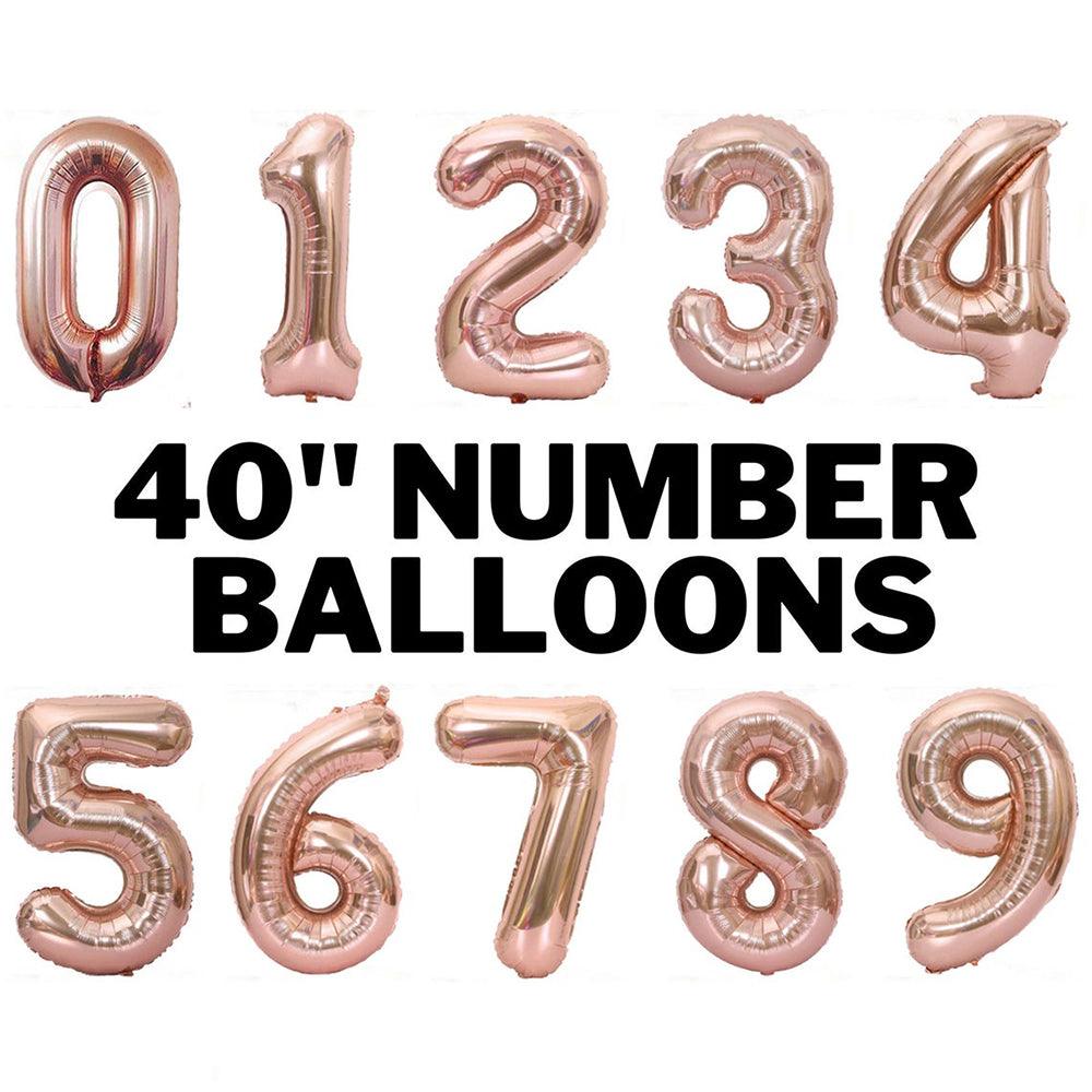 40 Inch Rose Gold Jumbo Number Balloons - Huge Giant Foil Mylar Number Balloons for Birthday Party or Photo Shoot - Self-Sealing Balloons - If you say i do