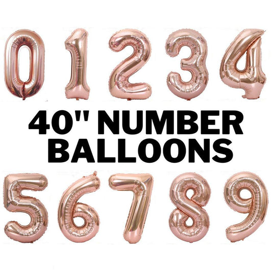 40 Inch Rose Gold Jumbo Number Balloons - Huge Giant Foil Mylar Number Balloons for Birthday Party or Photo Shoot - Self-Sealing Balloons - If you say i do