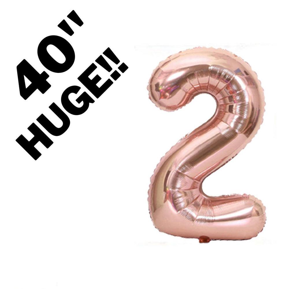 40 Inch Rose Gold Jumbo Number Balloons - Huge Giant Foil Mylar Number Balloons for Birthday Party or Photo Shoot - Self-Sealing Balloons - If you say i do