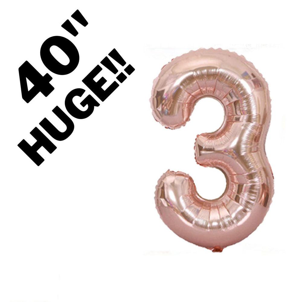 40 Inch Rose Gold Jumbo Number Balloons - Huge Giant Foil Mylar Number Balloons for Birthday Party or Photo Shoot - Self-Sealing Balloons - If you say i do