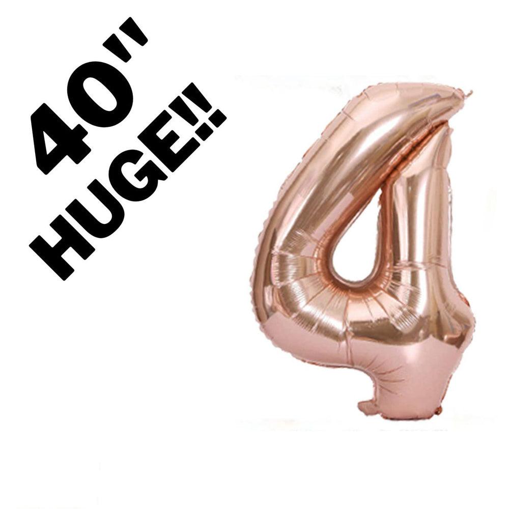 40 Inch Rose Gold Jumbo Number Balloons - Huge Giant Foil Mylar Number Balloons for Birthday Party or Photo Shoot - Self-Sealing Balloons - If you say i do