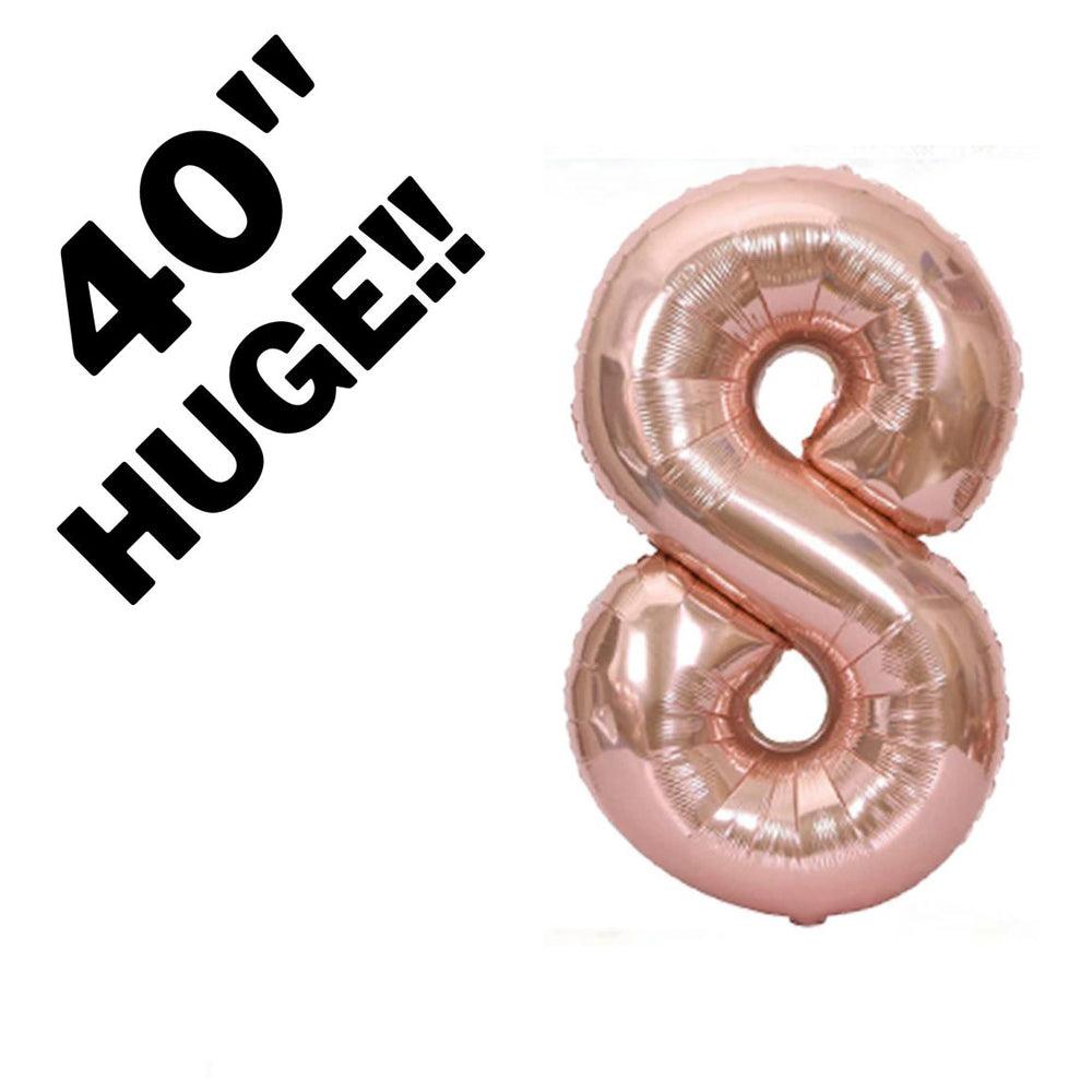 40 Inch Rose Gold Jumbo Number Balloons - Huge Giant Foil Mylar Number Balloons for Birthday Party or Photo Shoot - Self-Sealing Balloons - If you say i do