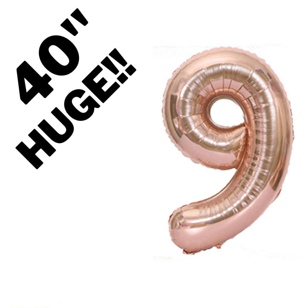 40 Inch Rose Gold Jumbo Number Balloons - Huge Giant Foil Mylar Number Balloons for Birthday Party or Photo Shoot - Self-Sealing Balloons - If you say i do