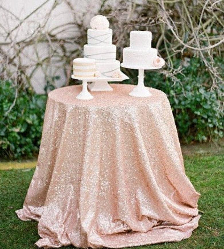 Sequin Tablecloth - 72in Round Tablecloth Glitter Sequin Table Cloth for Wedding Party Banquet - If you say i do