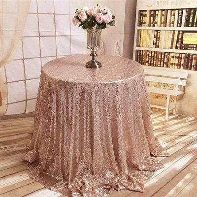 Sequin Tablecloth - 72in Round Tablecloth Glitter Sequin Table Cloth for Wedding Party Banquet - If you say i do