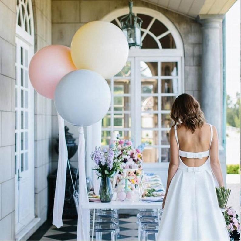 White 36" inch Big Giant Balloons for Greenery Garland - Perfect for Minimalist Rustic Wedding Celebrations - If you say i do