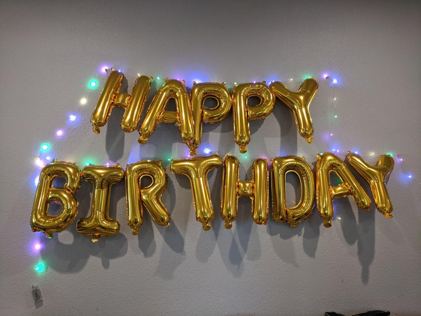 Happy Birthday Banner Decorations (Gold-LED), Balloons Party Sign Lights Banners, Foil Party, Balloon Letters Decoration Signs - If you say i do