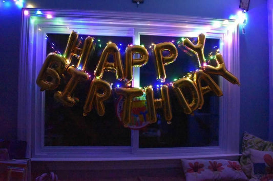 Happy Birthday Decorations (Gold-LED), Balloons Galaxy Party Sign Lights - If you say i do