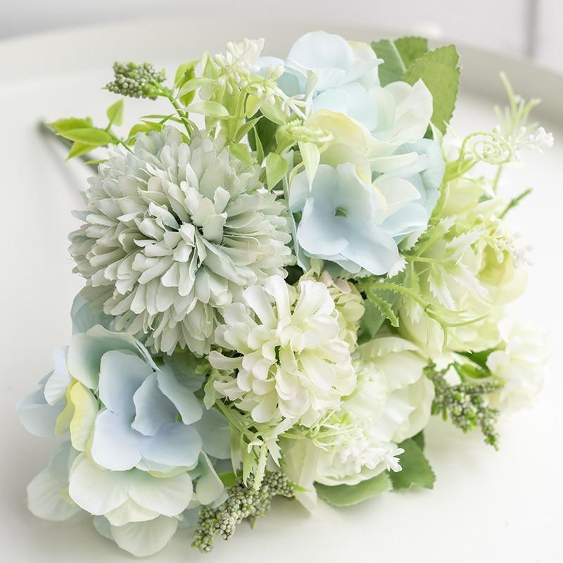 Hydrangea Artificial Flowers Peony Bouquet Silk Ball Blooming Fake Flower Wedding Centerpieces Stage Home Table Decoration - If you say i do