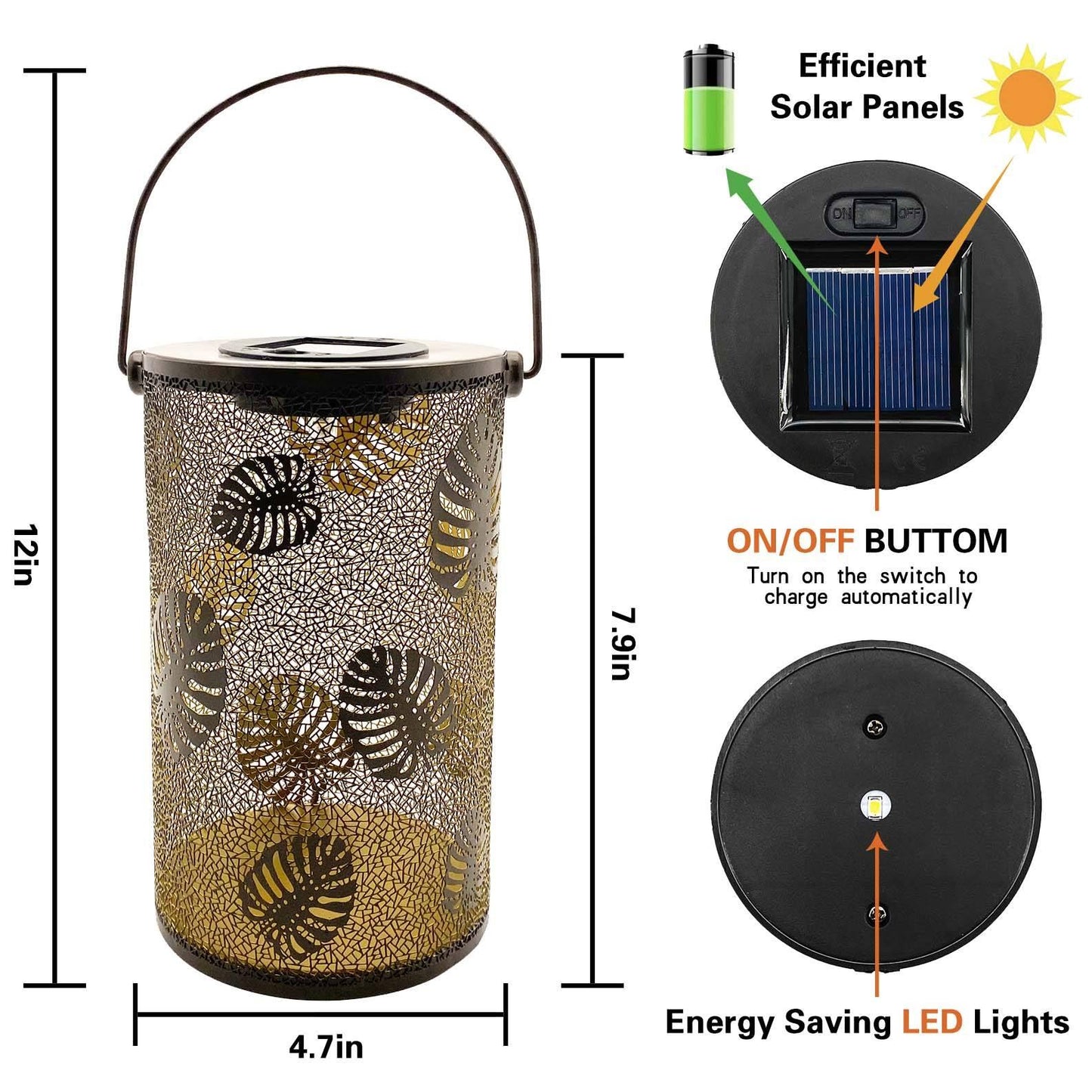Solar Hollow Shadow Cast Lantern-Gold Leaves - If you say i do