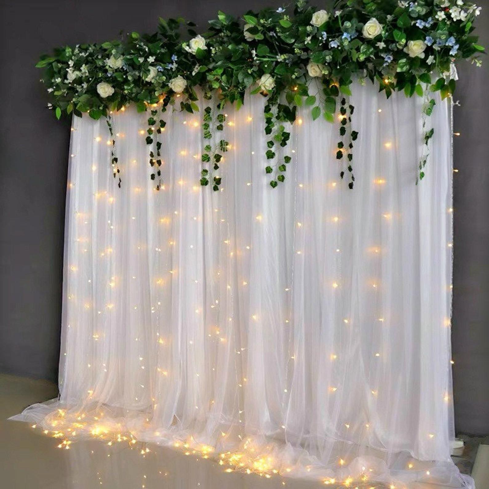 Curtain Lights with Remote, USB Powerd, Warm White Backdrop Light for Wedding - If you say i do