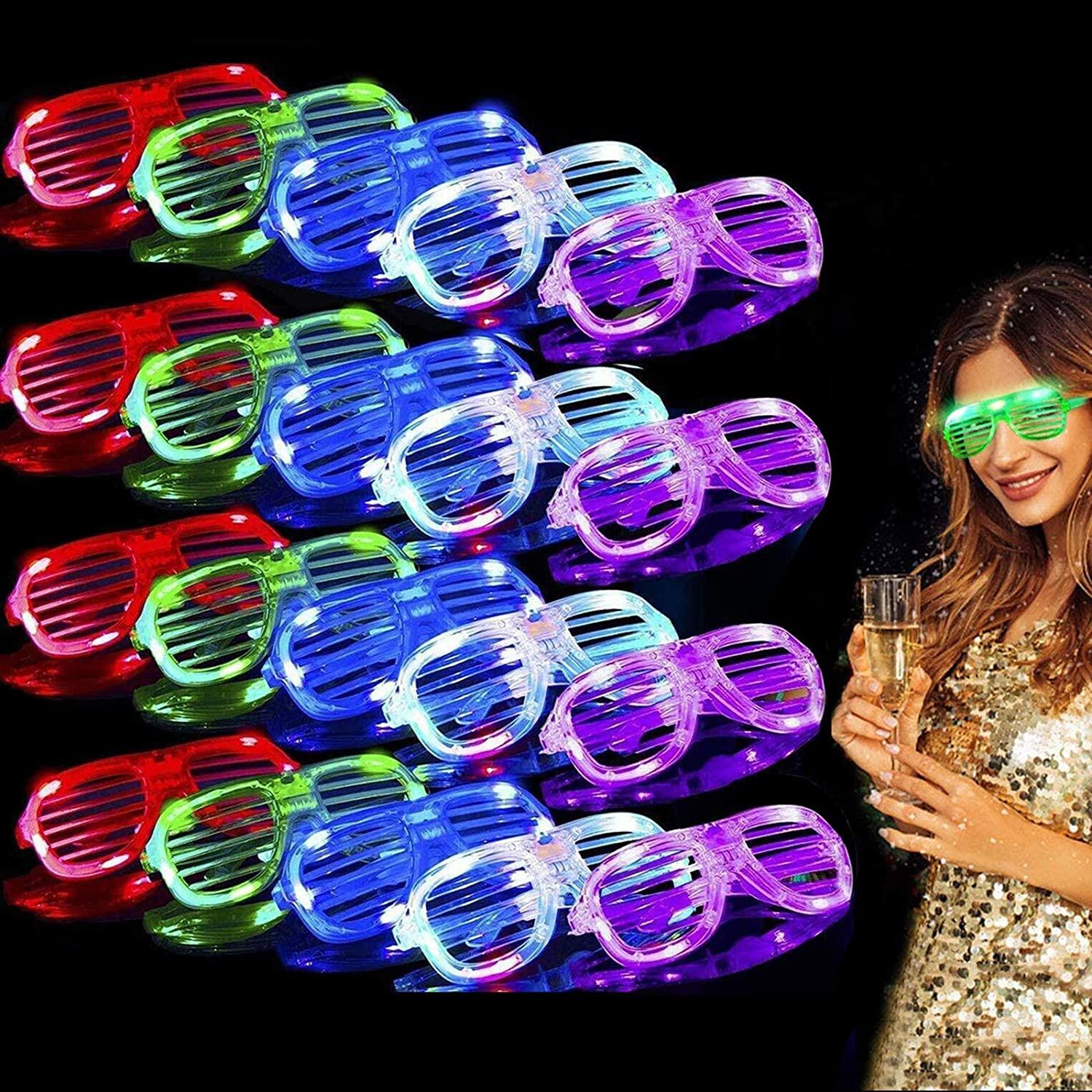 30 Pack LED Glasses, 5 Color Light Up Glasses Shutter Shades Glow Sticks Glasses Glow in The Dark July 4Th Party Supplies - If you say i do