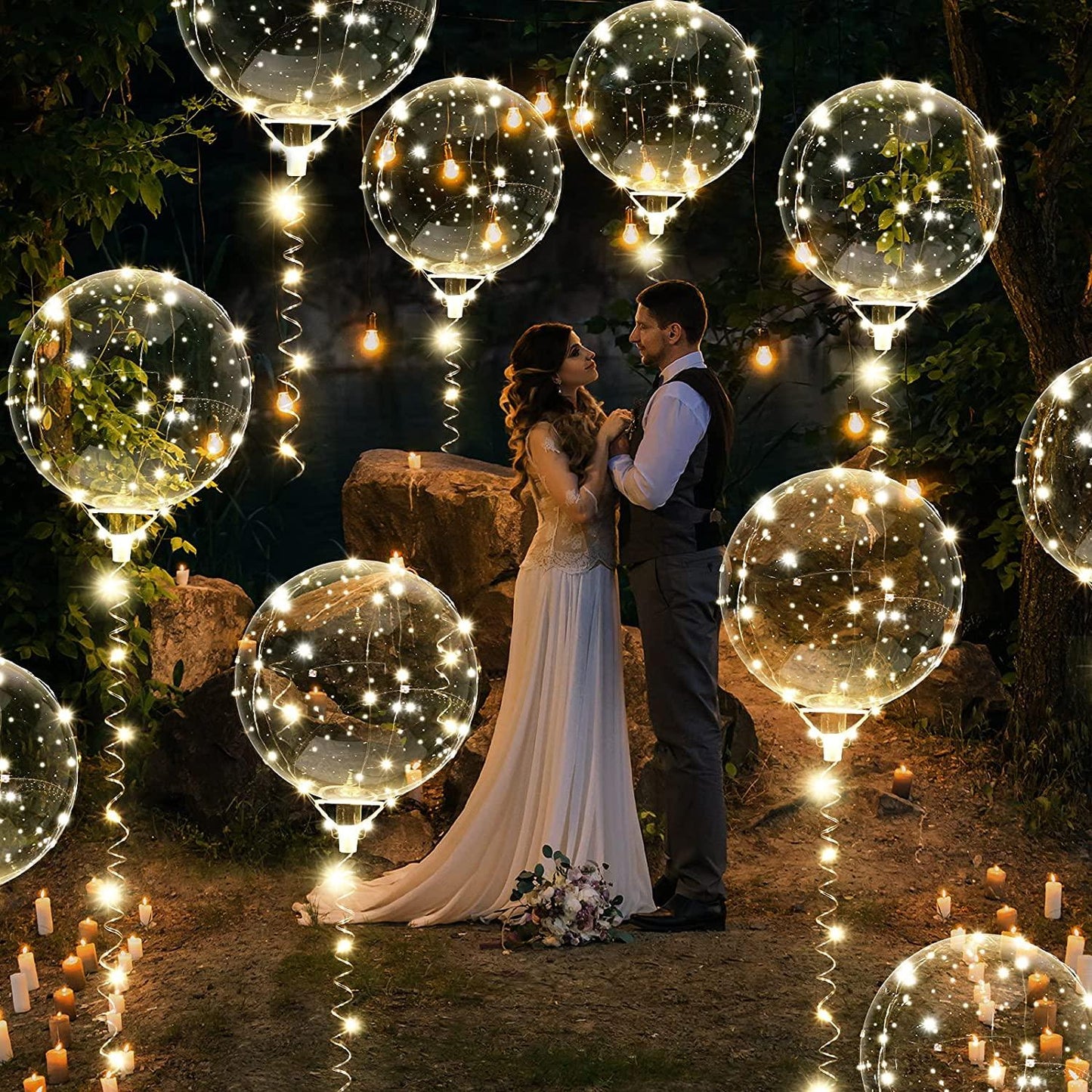 Transparent Reusable Led Balloon Backdrop for Wedding Celebrations - If you say i do