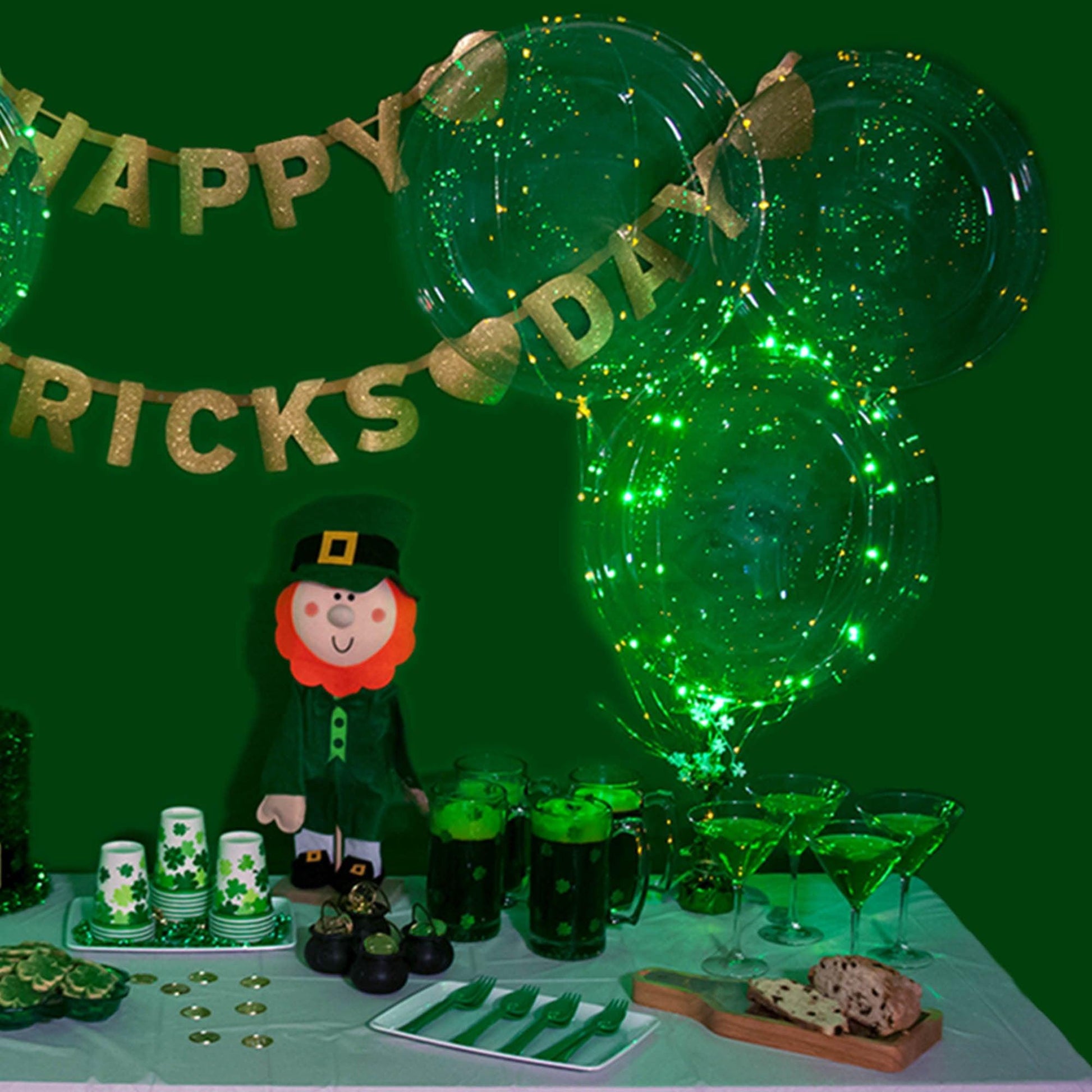Happy St. Partick's Day with Green Led Balloon Decorations - If you say i do